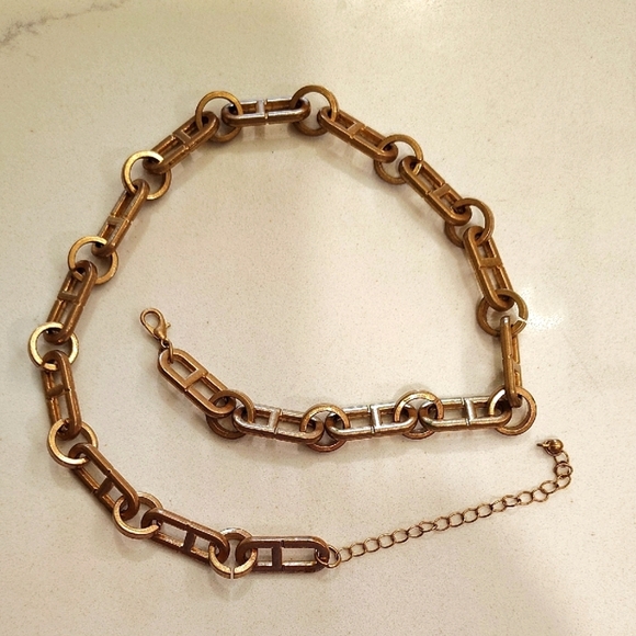 Link Necklace Gold Plated Chain 17" With Extender - Picture 1 of 7